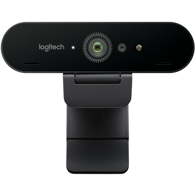 Webcam Logitech Brio 4K Ultra HD, idéale pour visioconférence et streaming avec une qualité d’image professionnelle.