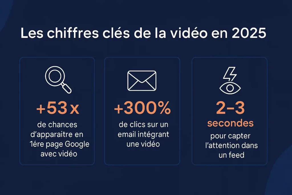 Infographie chiffres clés vidéo corporate 2025